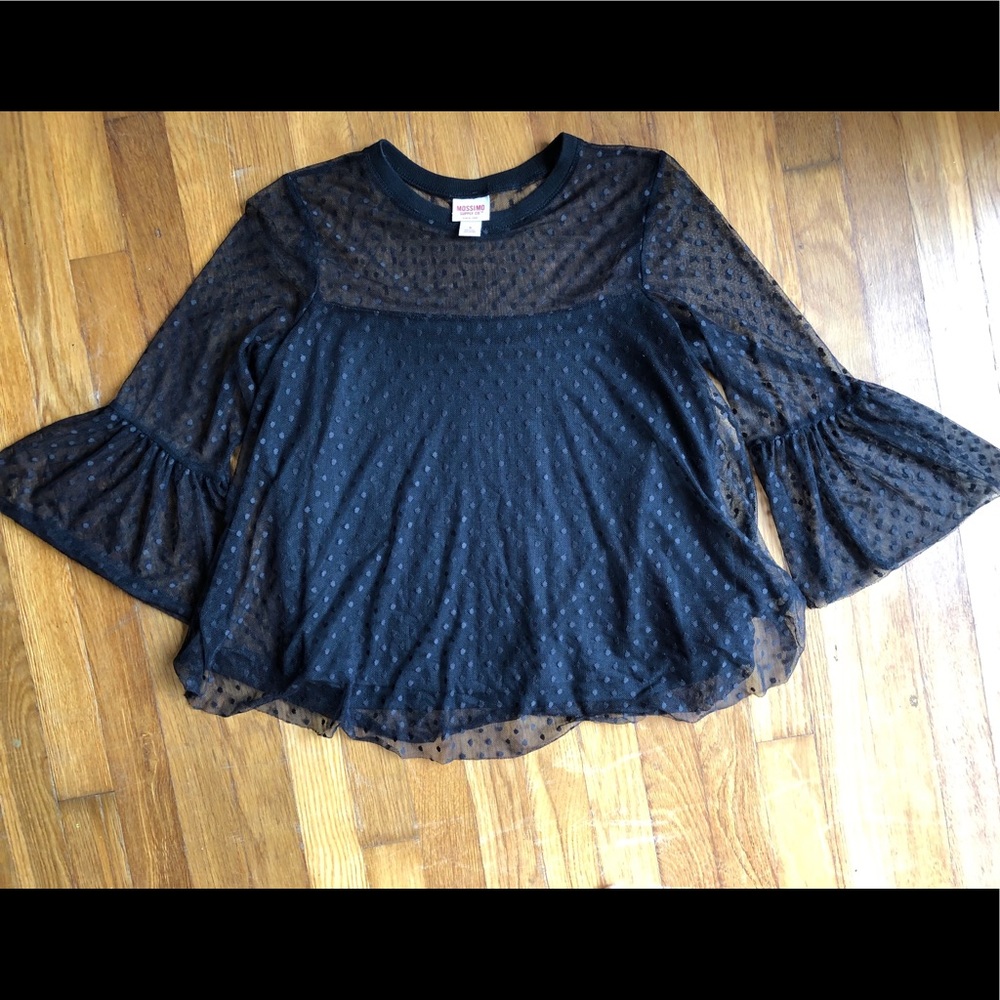 Black Mossimo Top with Sheer Detail